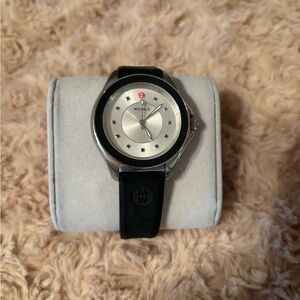 Michele Cape Black Rubber Strap Women's Watch